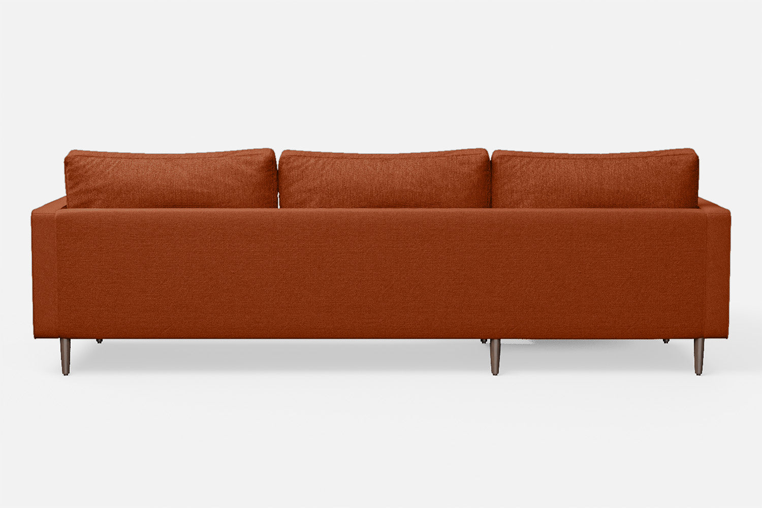 Gela 3 Seater Left Hand Facing Chaise Lounge Corner Sofa Orange Linen Fabric