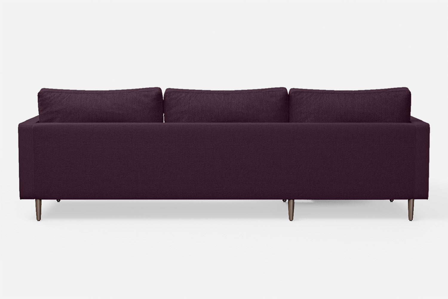 Gela 3 Seater Left Hand Facing Chaise Lounge Corner Sofa Purple Linen Fabric