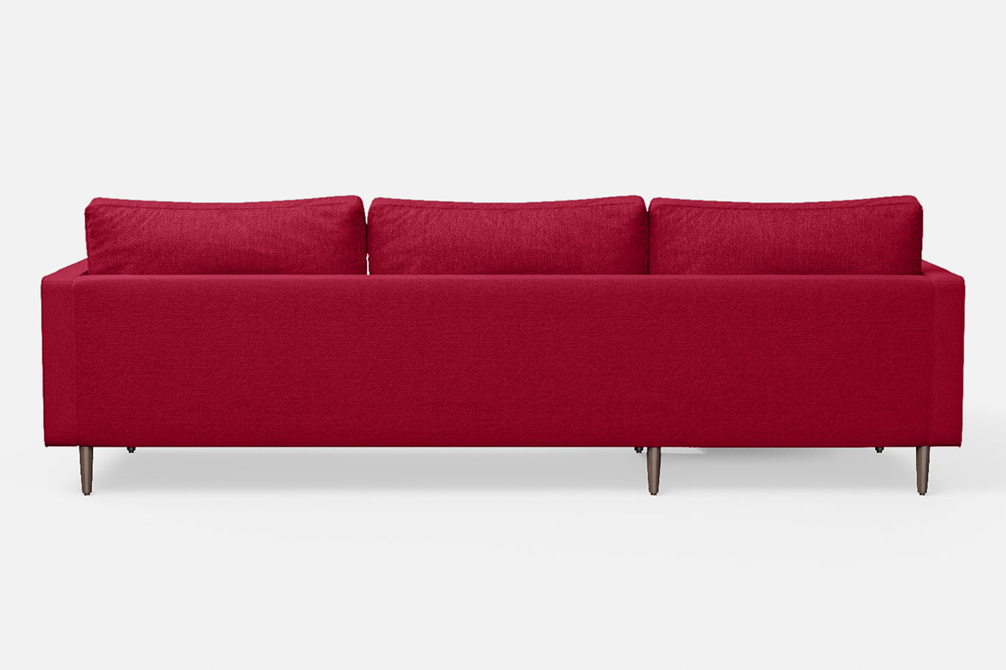 Gela 3 Seater Left Hand Facing Chaise Lounge Corner Sofa Red Linen Fabric