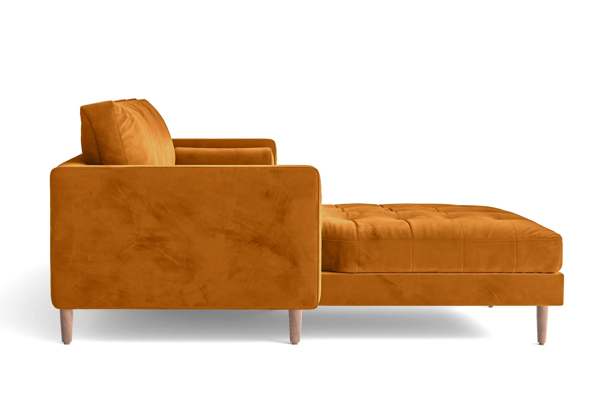 Gela 3 Seater Left Hand Facing Chaise Lounge Corner Sofa Gold Velvet