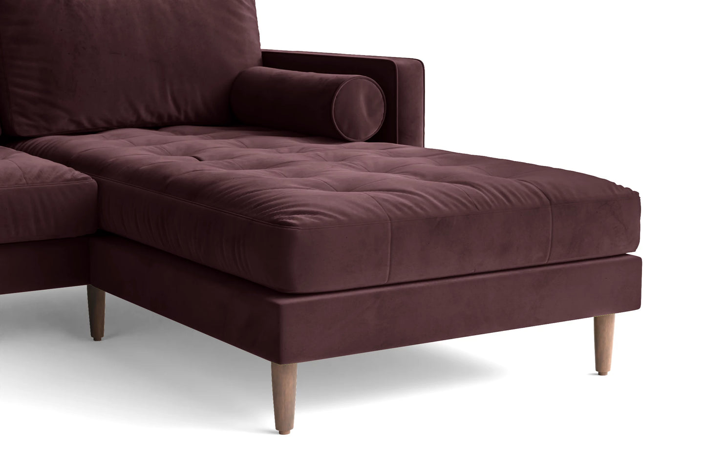 Gela 3 Seater Right Hand Facing Chaise Lounge Corner Sofa Grape Velvet