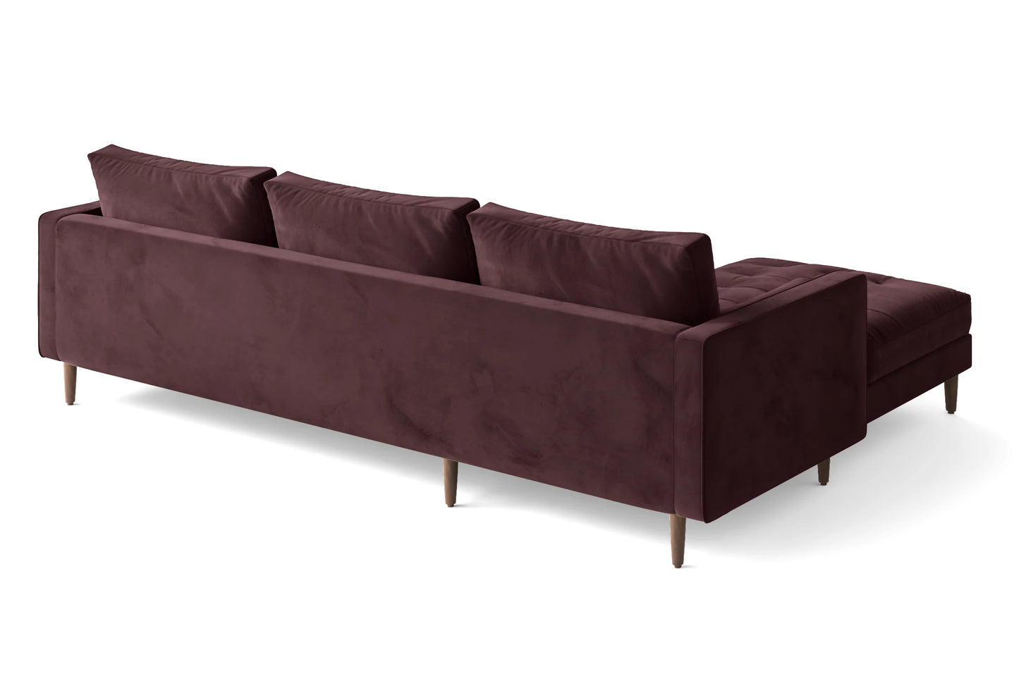 Gela 3 Seater Right Hand Facing Chaise Lounge Corner Sofa Grape Velvet