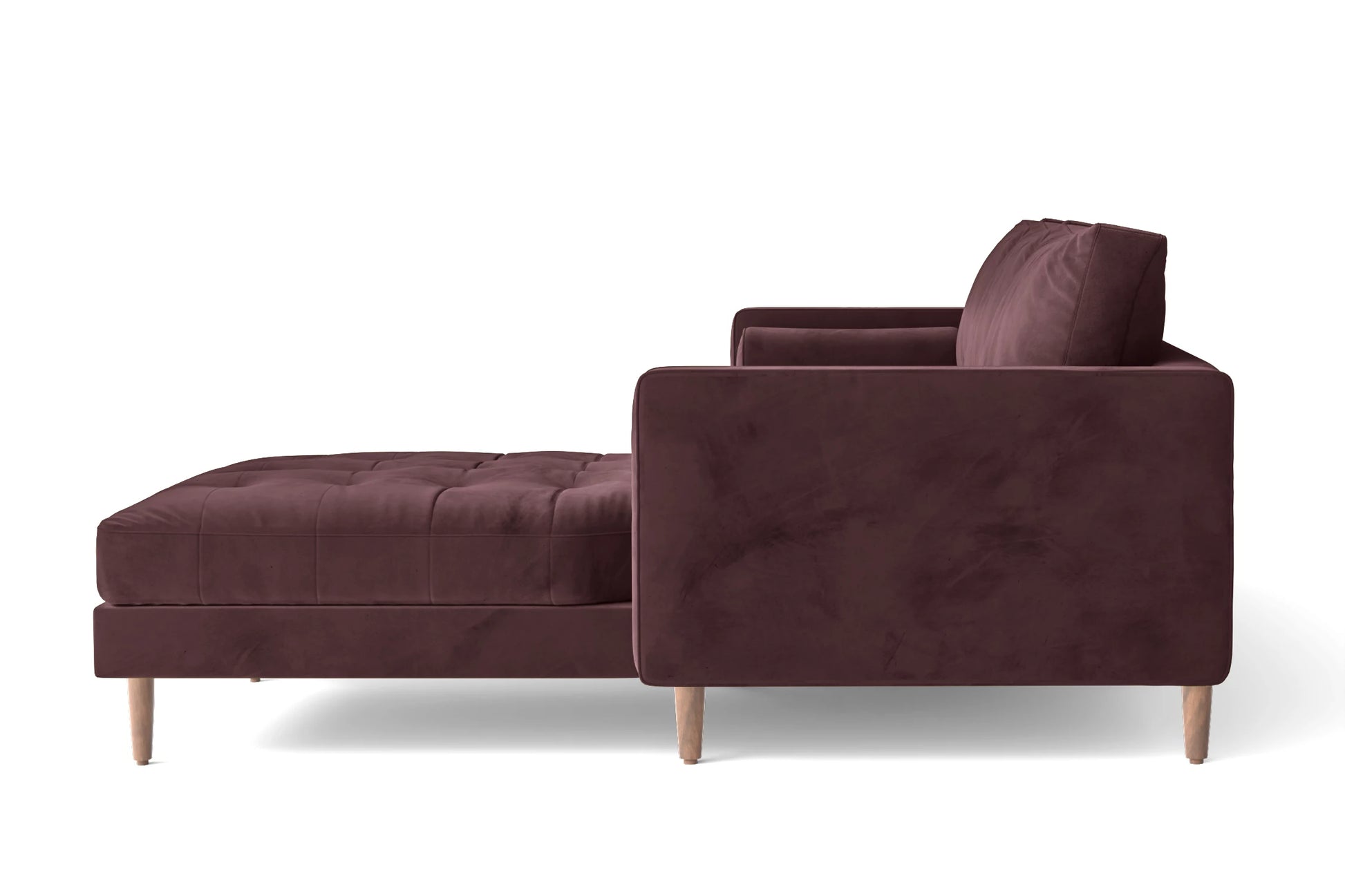 Gela 3 Seater Right Hand Facing Chaise Lounge Corner Sofa Grape Velvet