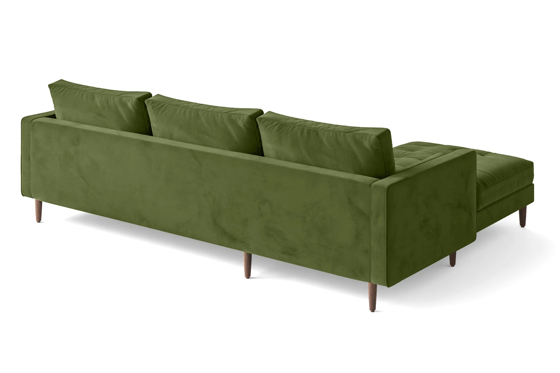 Gela 3 Seater Right Hand Facing Chaise Lounge Corner Sofa Lime Velvet