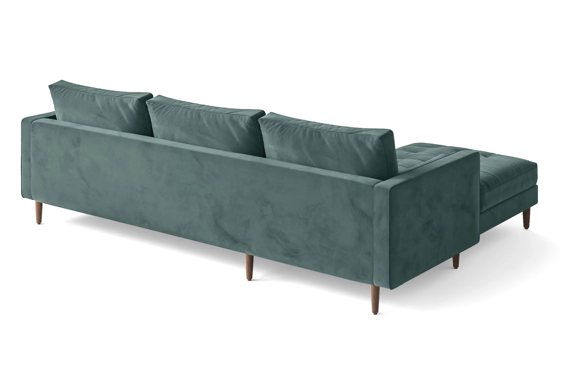 Gela 3 Seater Right Hand Facing Chaise Lounge Corner Sofa Teal Velvet