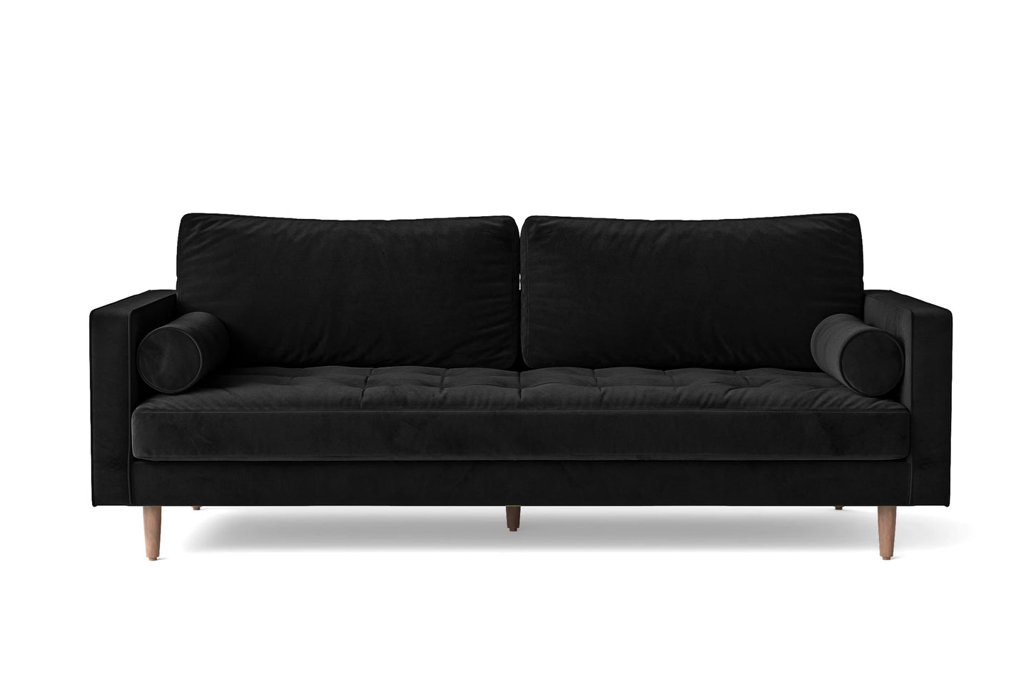 Gela 3 Seater Sofa Black Velvet