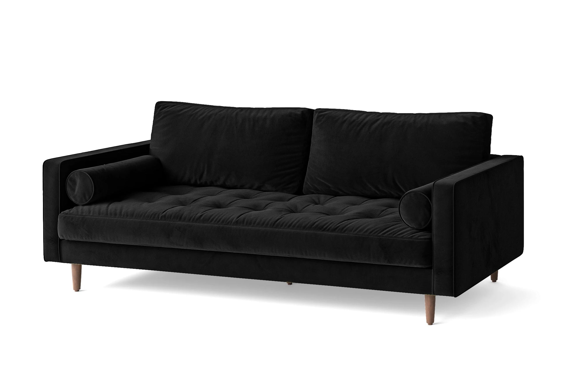 Gela 3 Seater Sofa Black Velvet