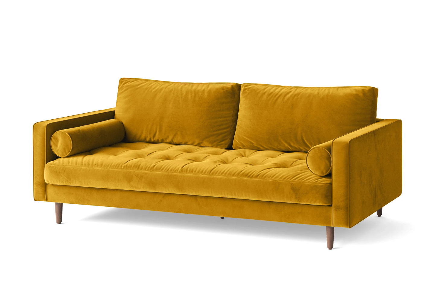 Gela 3 Seater Sofa Yellow Velvet