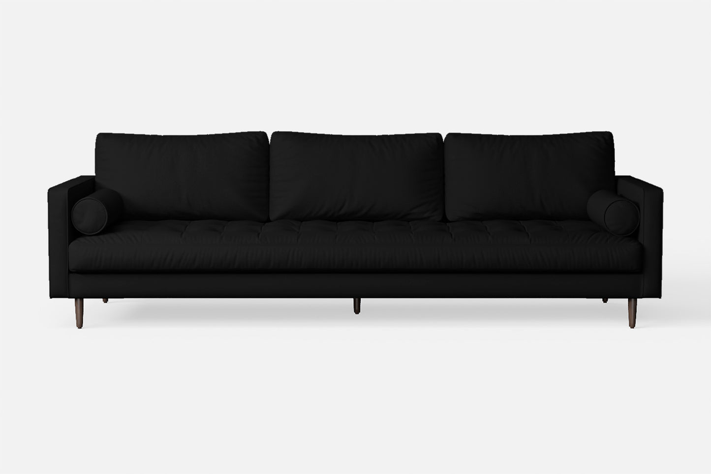 Gela 4 Seater Sofa Black Leather