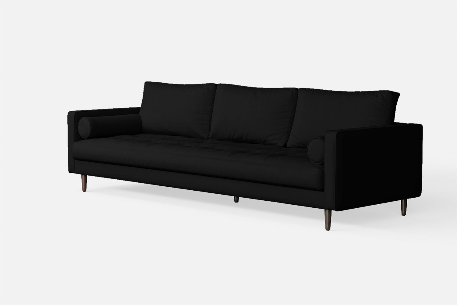 Gela 4 Seater Sofa Black Leather