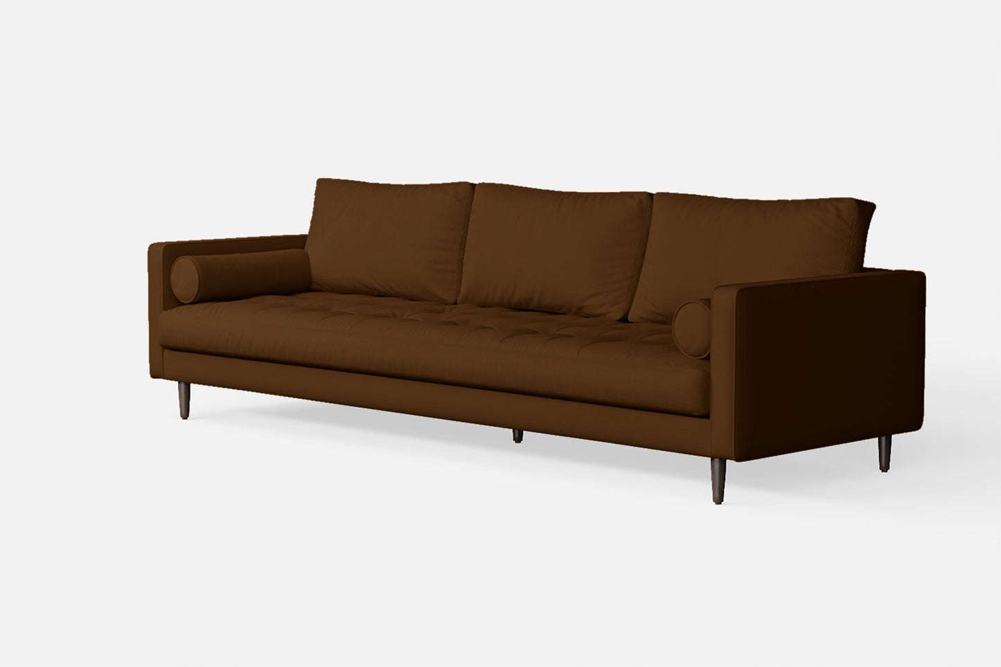 Gela 4 Seater Sofa Walnut Brown Leather