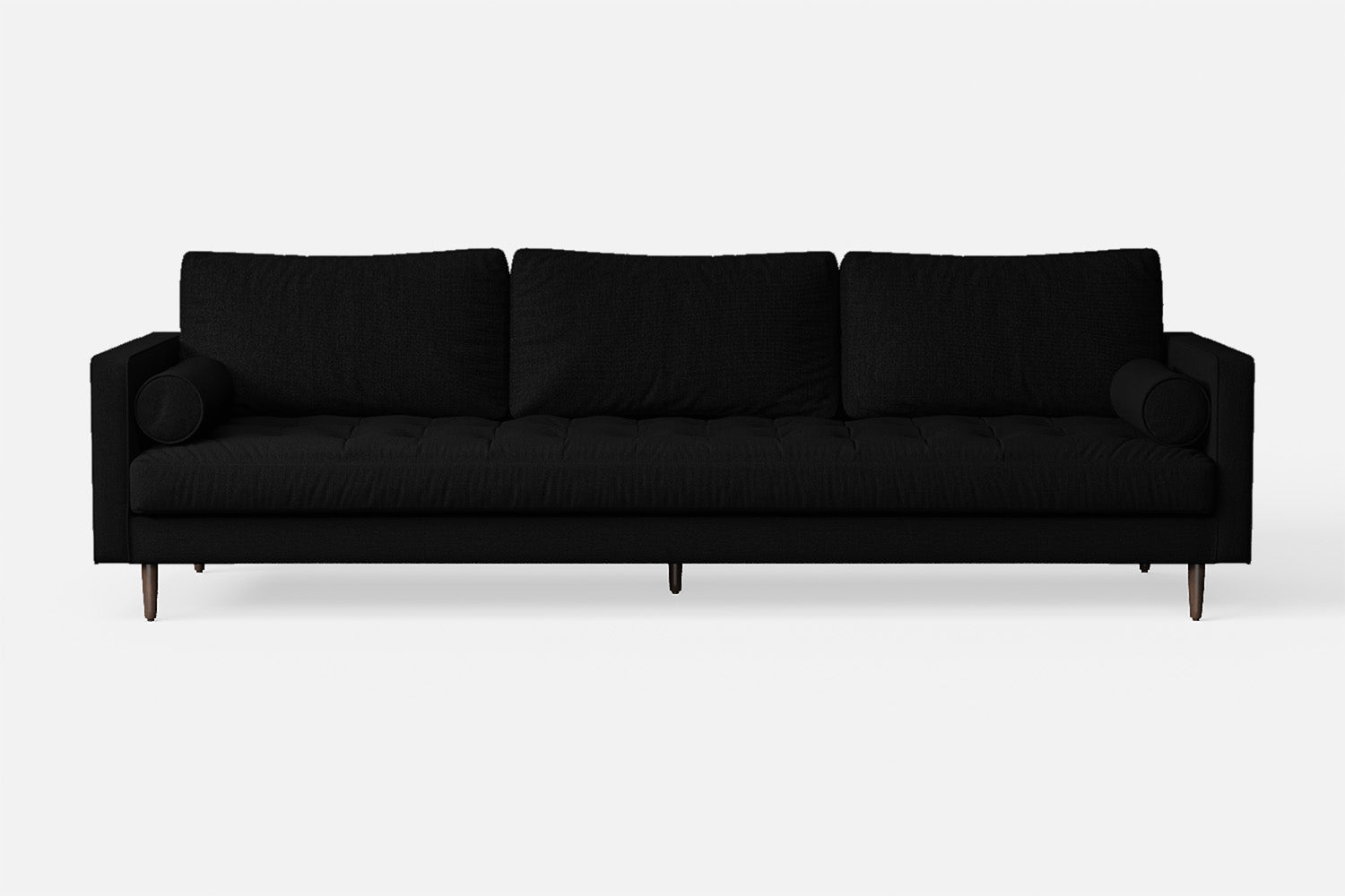 Gela 4 Seater Sofa Black Linen Fabric