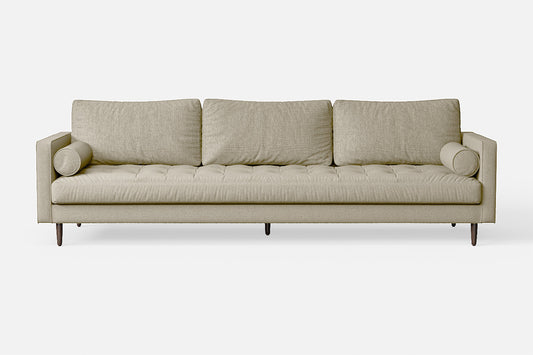 Gela 4 Seater Sofa Cream Linen Fabric