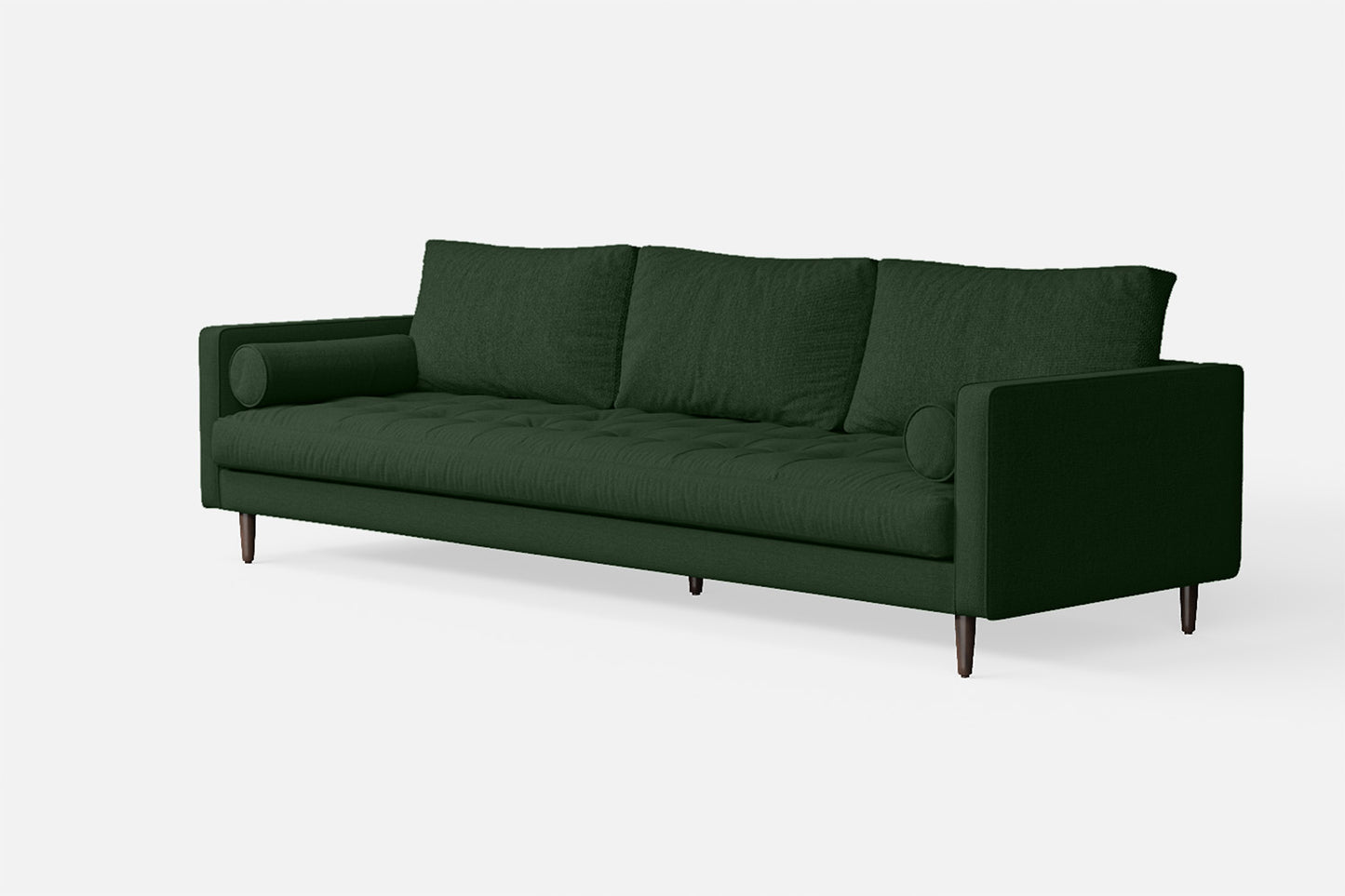 Gela 4 Seater Sofa Forest Green Linen Fabric