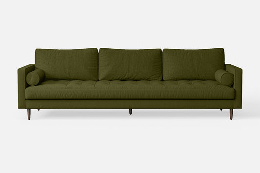 Gela 4 Seater Sofa Olive Linen Fabric