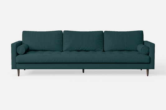 Gela 4 Seater Sofa Teal Linen Fabric