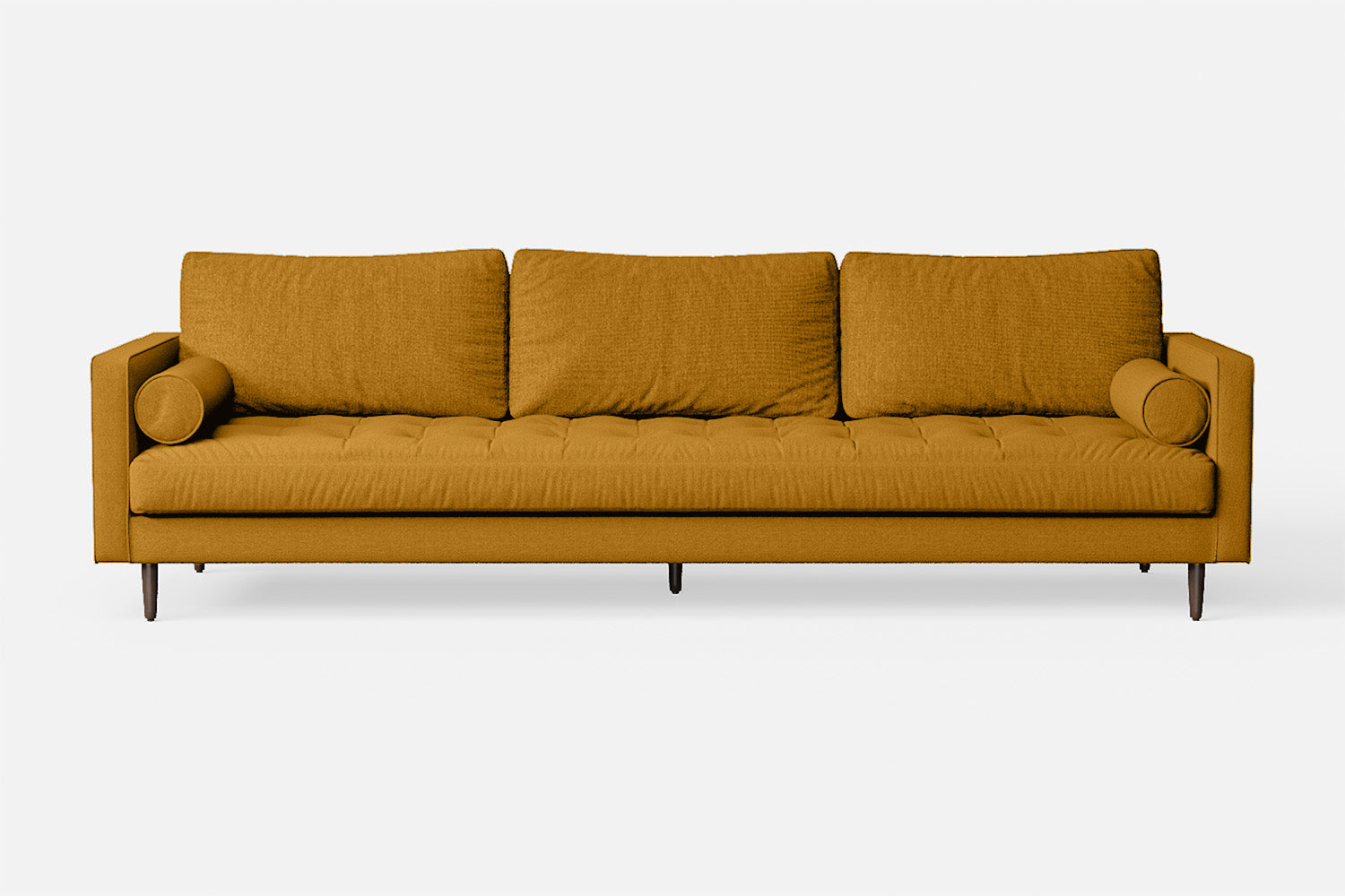 Gela 4 Seater Sofa Yellow Linen Fabric