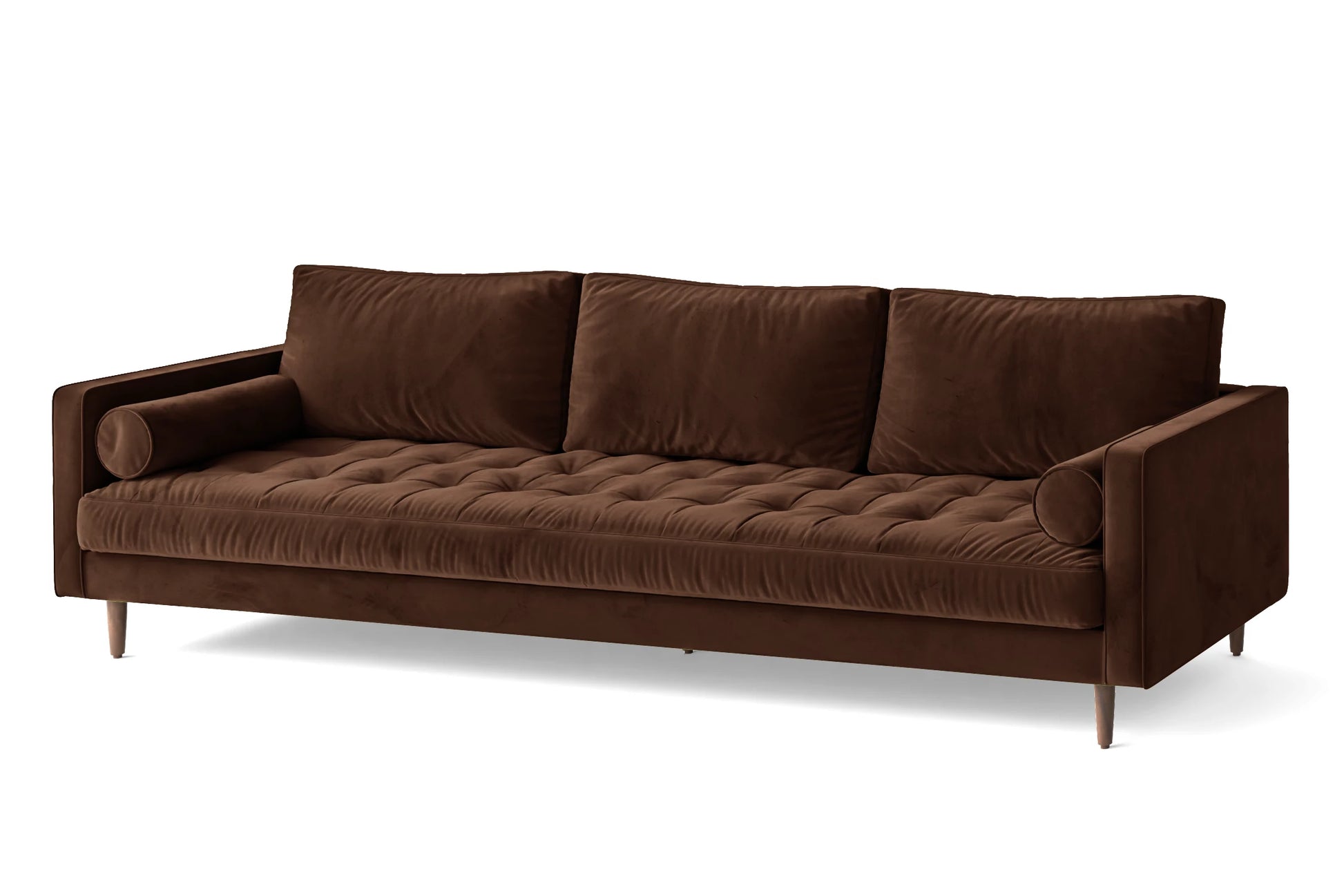 Gela 4 Seater Sofa Coffee Brown Velvet