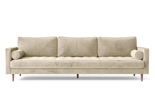 Gela 4 Seater Sofa Cream Velvet