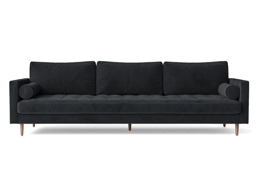 Gela 4 Seater Sofa Dark Grey Velvet