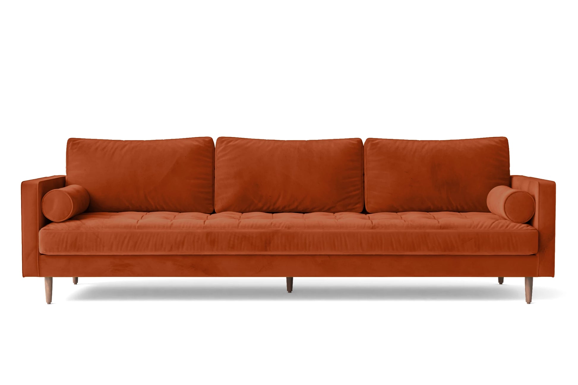 Gela 4 Seater Sofa Orange Velvet