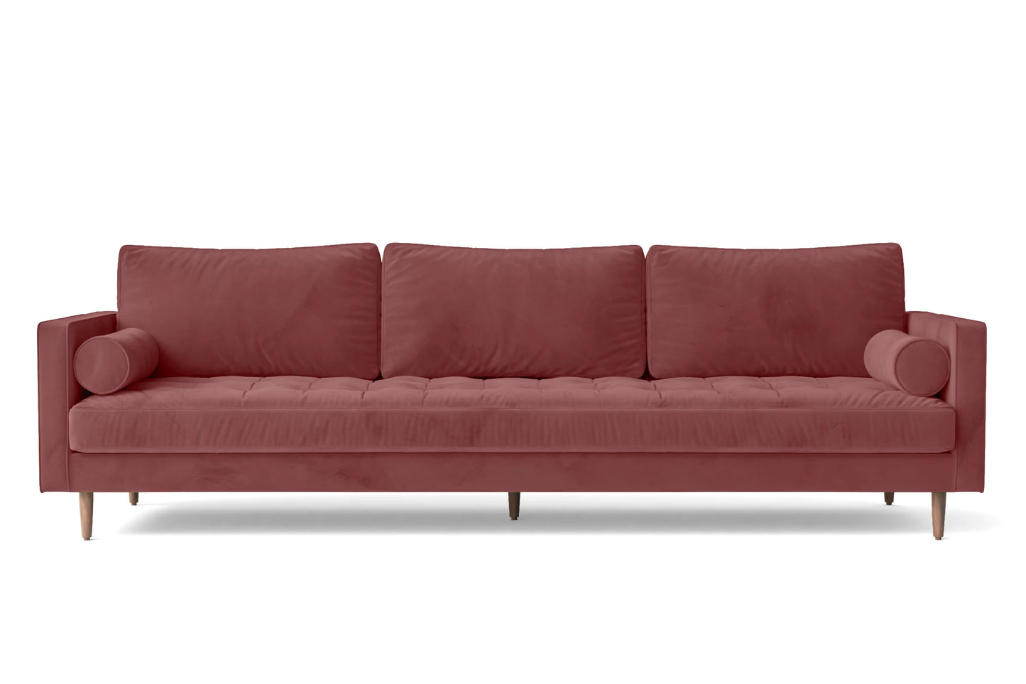 Gela 4 Seater Sofa Pink Velvet