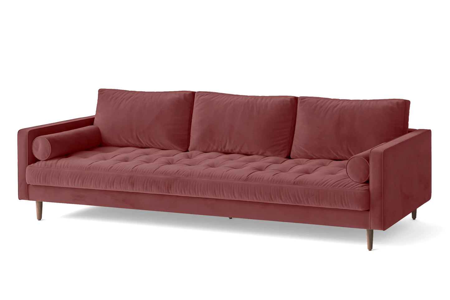 Gela 4 Seater Sofa Pink Velvet