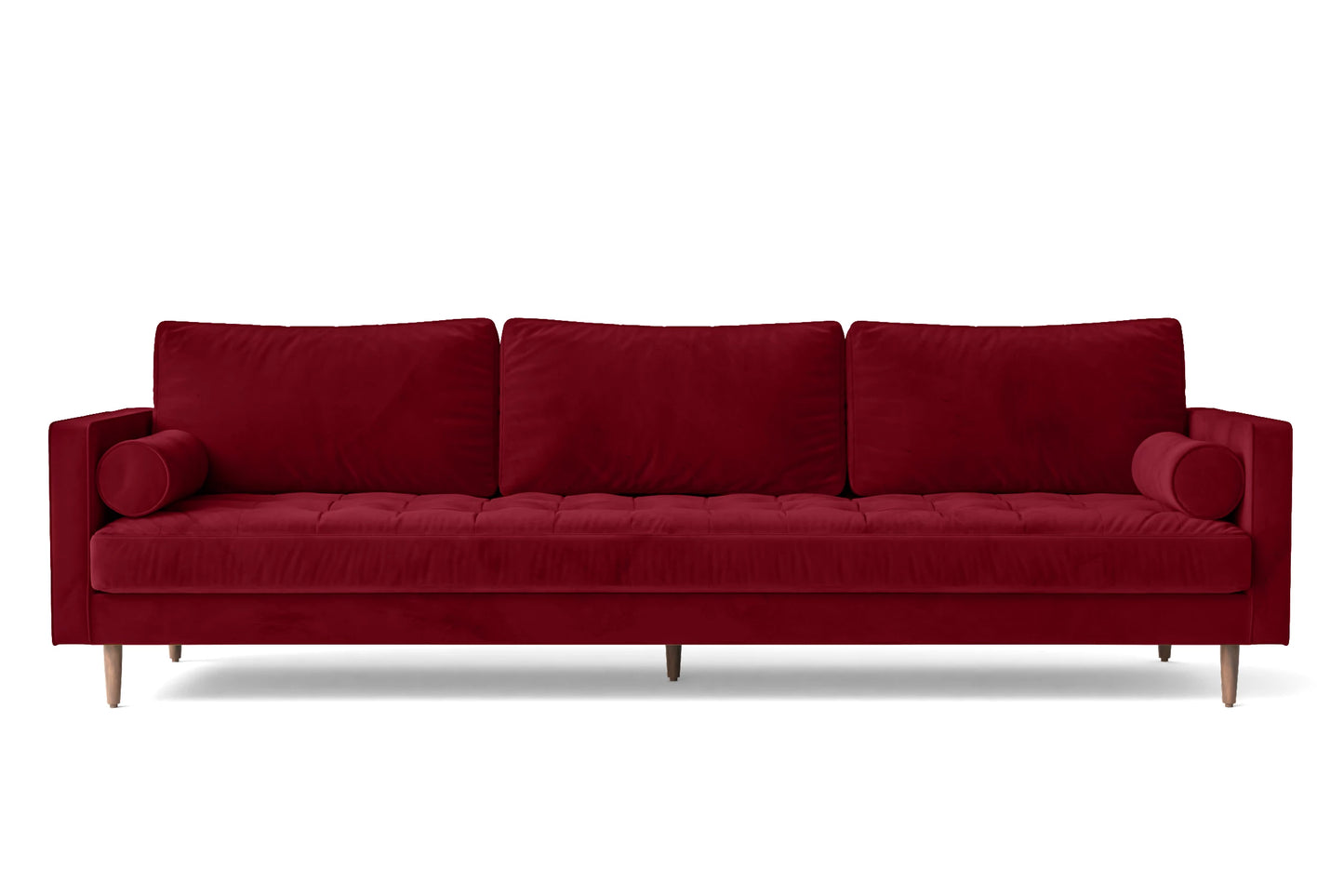 Gela 4 Seater Sofa Red Velvet