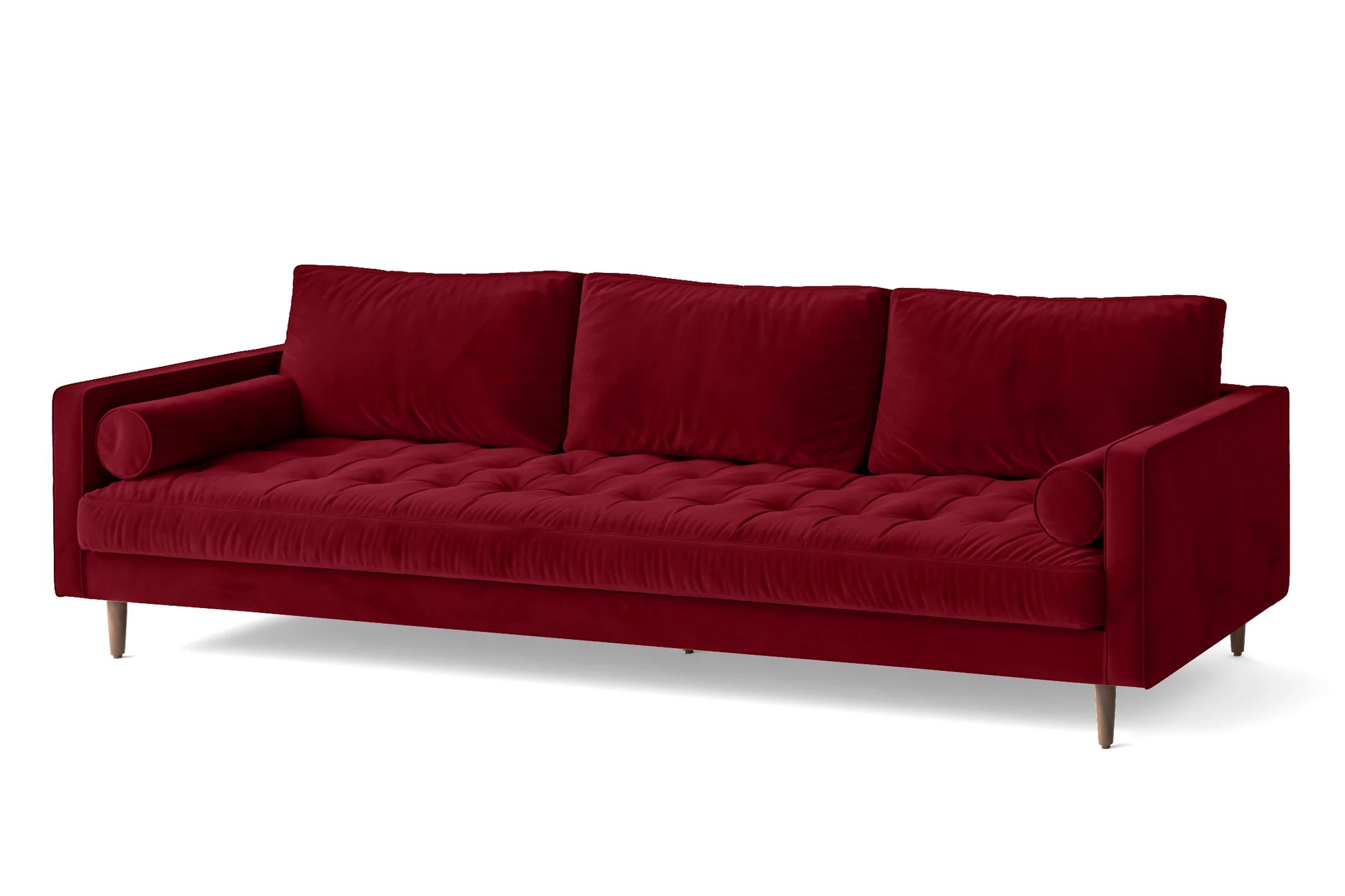 Gela 4 Seater Sofa Red Velvet