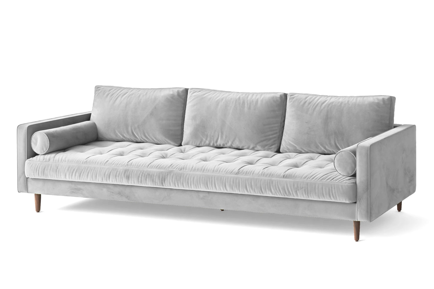 Gela 4 Seater Sofa White Velvet