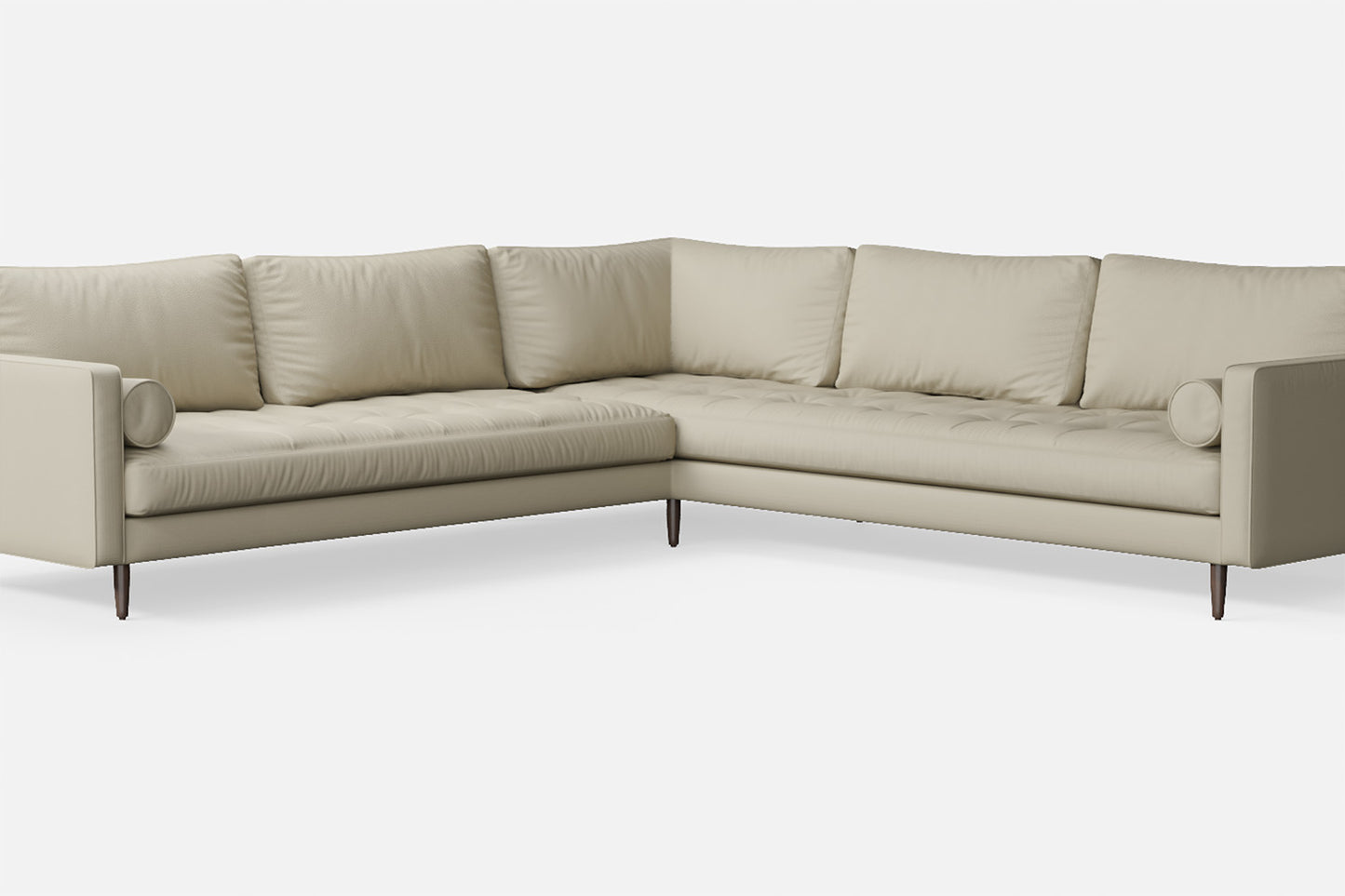 Gela 5 Seater Corner Sofa Cream Leather