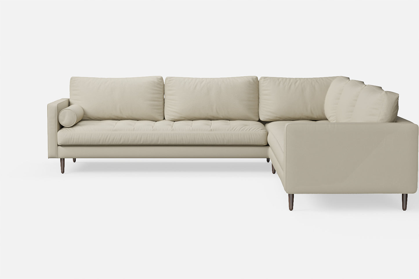 Gela 5 Seater Corner Sofa Cream Leather