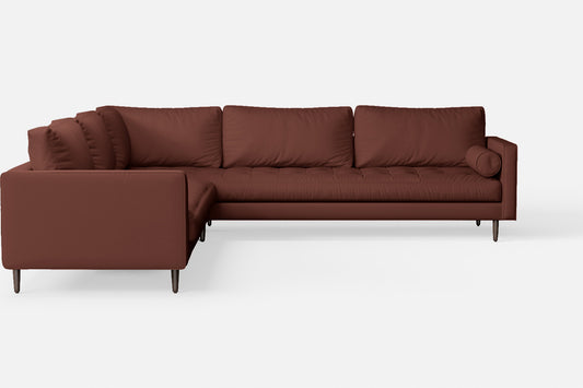 Gela 5 Seater Corner Sofa Mauve Leather