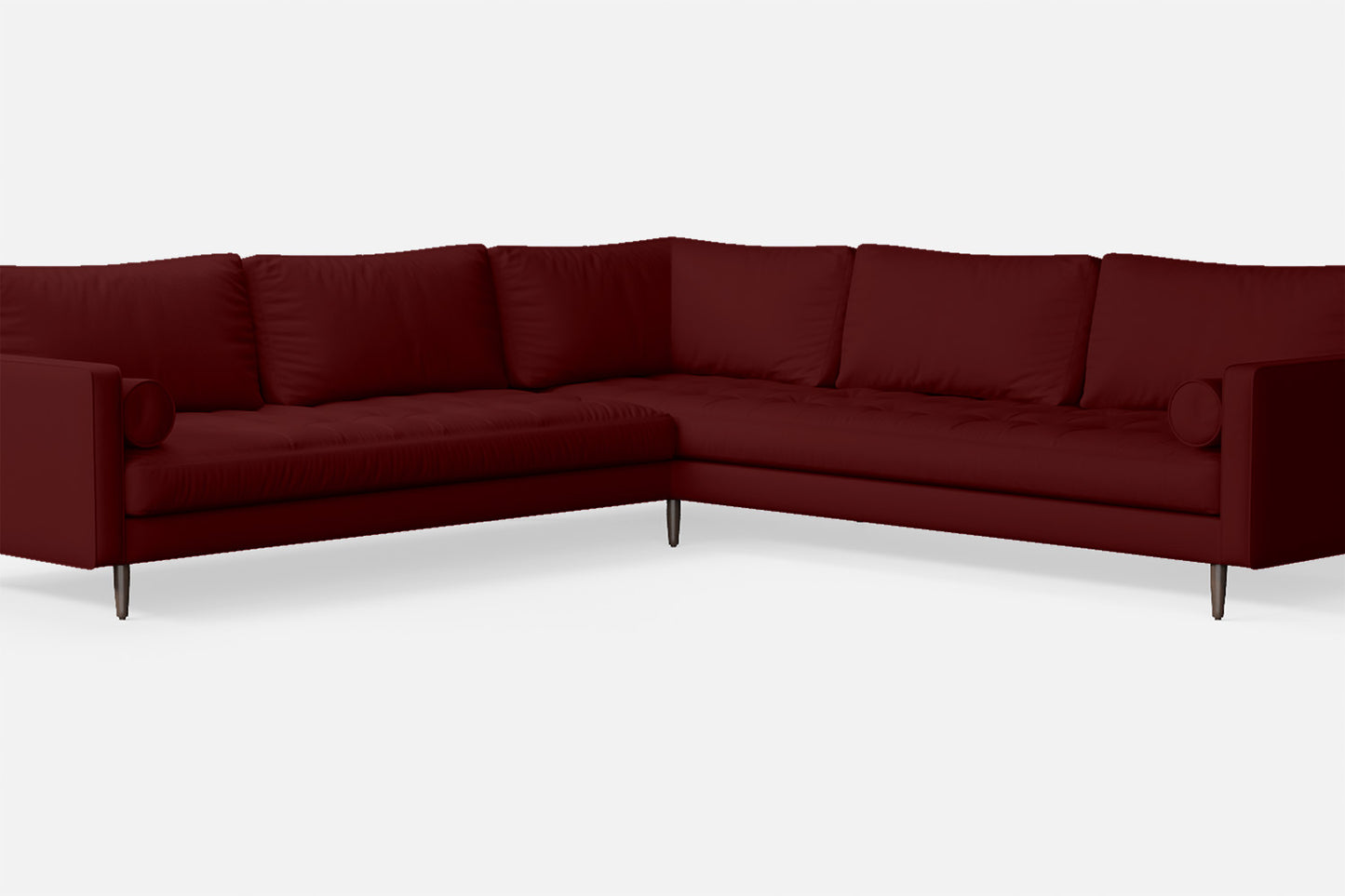 Gela 5 Seater Corner Sofa Red Leather