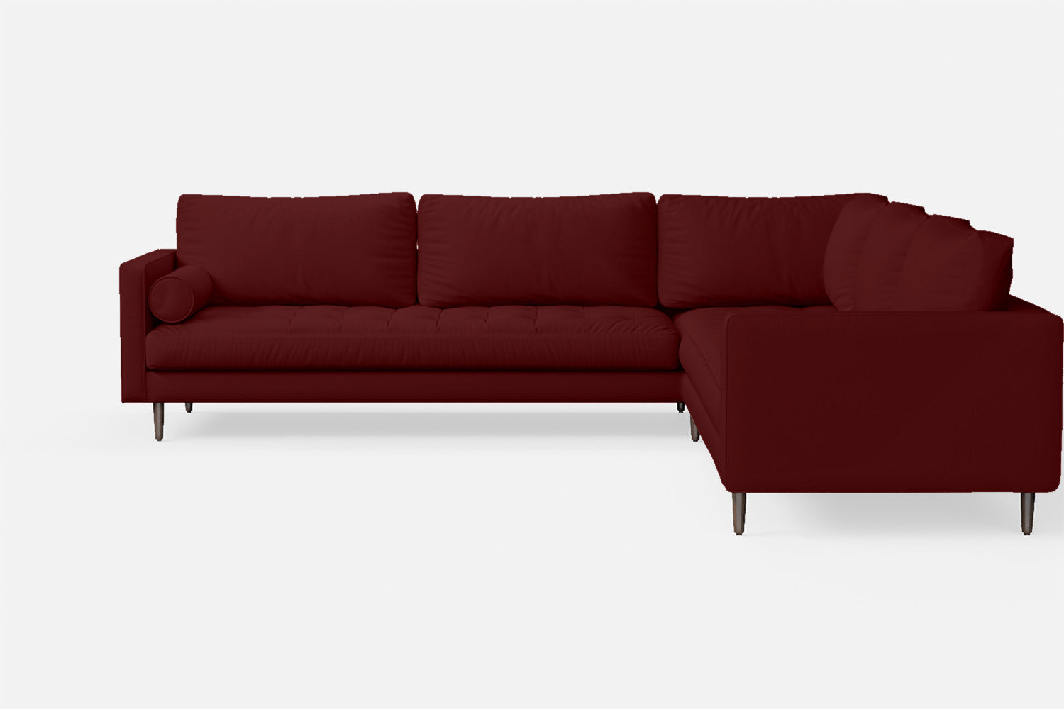 Gela 5 Seater Corner Sofa Red Leather