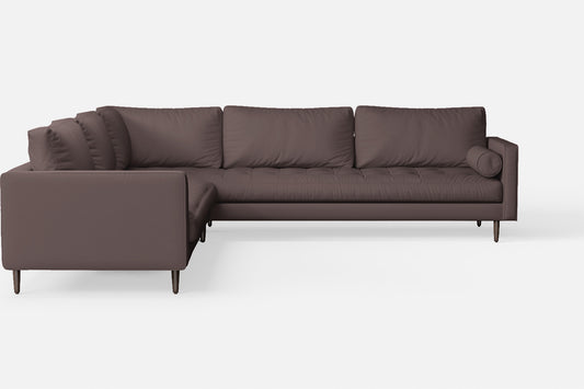 Gela 5 Seater Corner Sofa Rose Taupe Leather