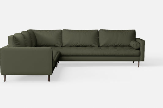 Gela 5 Seater Corner Sofa Sage Leather