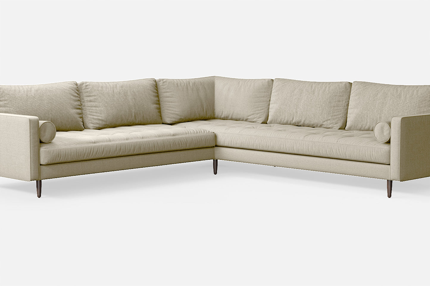 Gela 5 Seater Corner Sofa Cream Linen Fabric