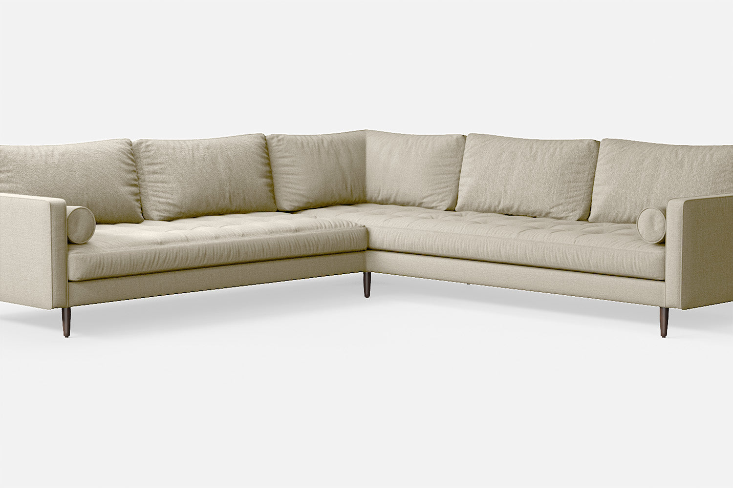 Gela 5 Seater Corner Sofa Cream Linen Fabric