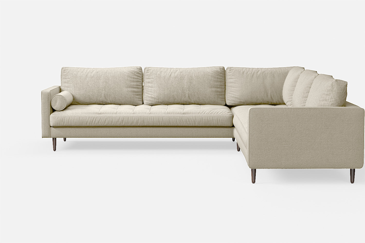 Gela 5 Seater Corner Sofa Cream Linen Fabric