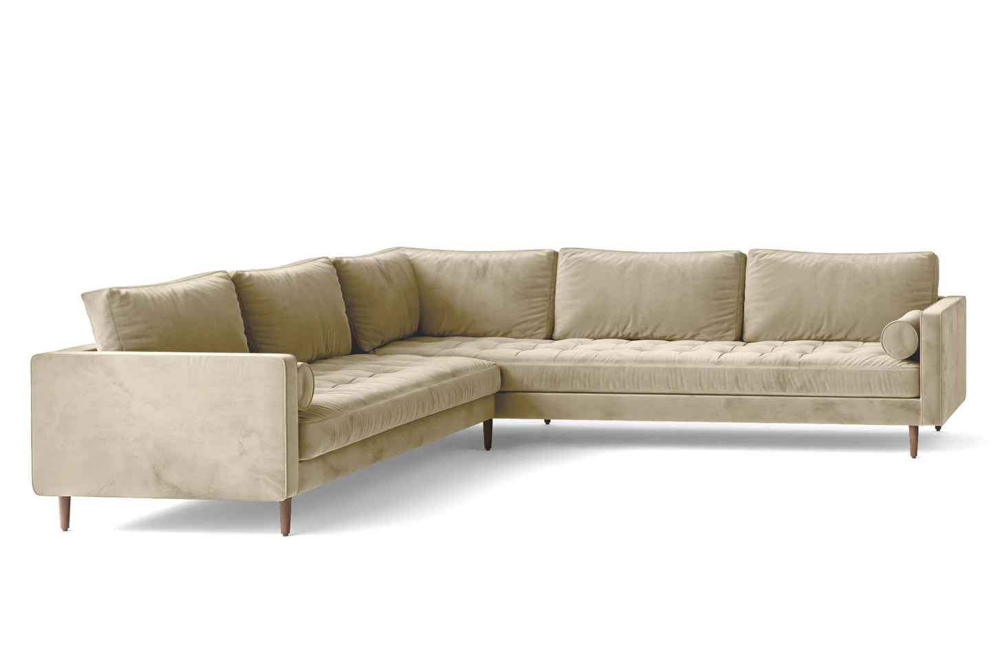 Gela 5 Seater Corner Sofa Cream Velvet