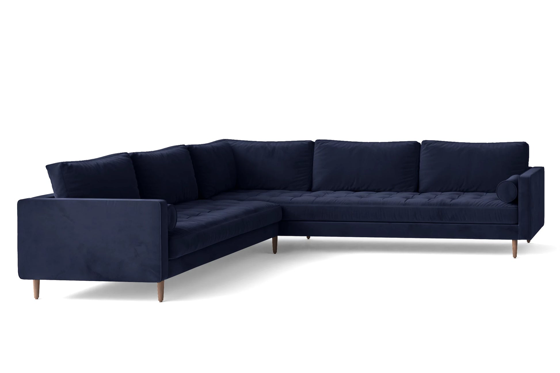 Gela 5 Seater Corner Sofa Dark Blue Velvet