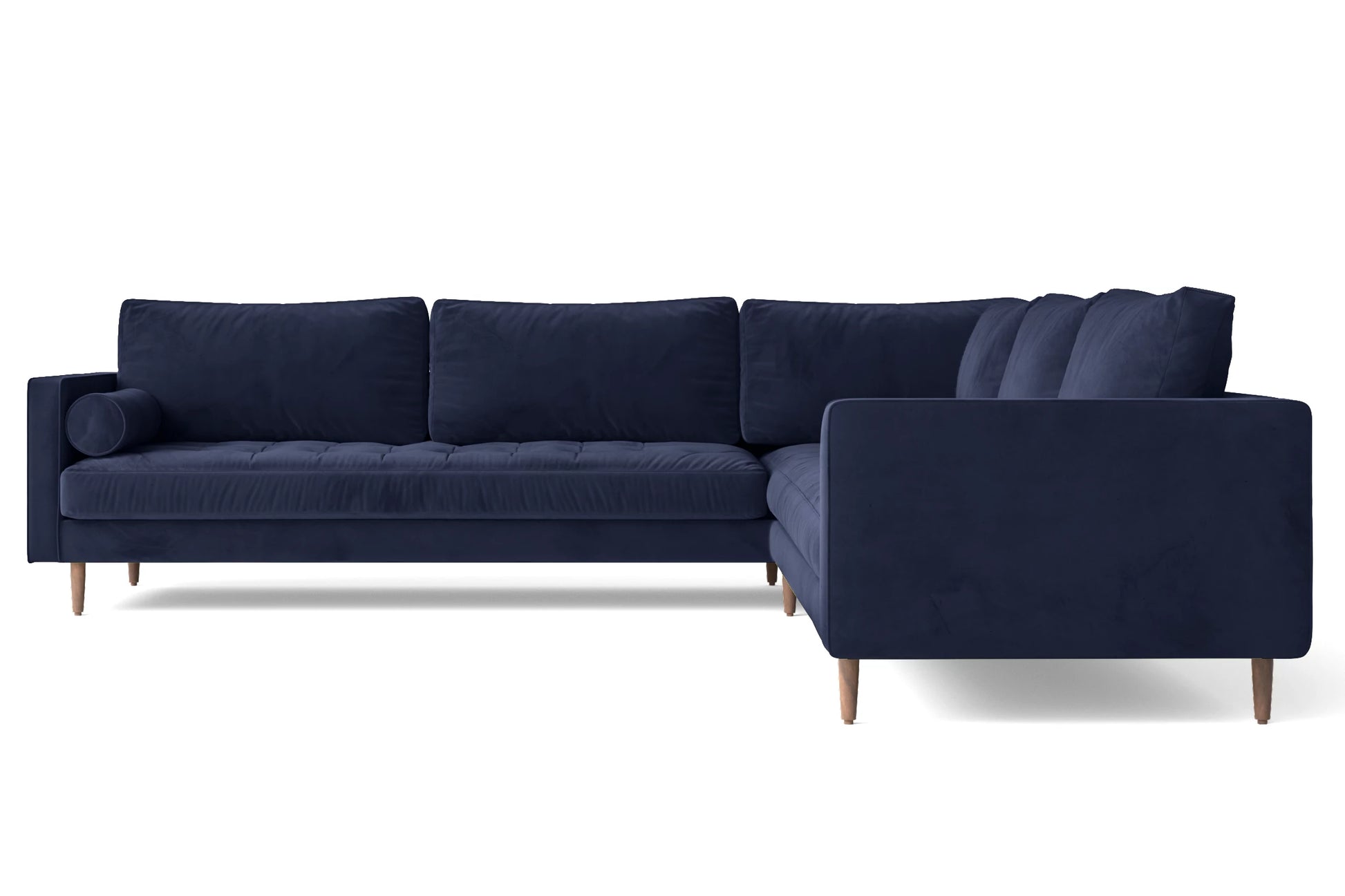 Gela 5 Seater Corner Sofa Dark Blue Velvet