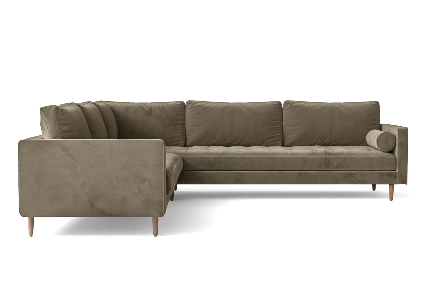 Gela 5 Seater Corner Sofa Sand Velvet