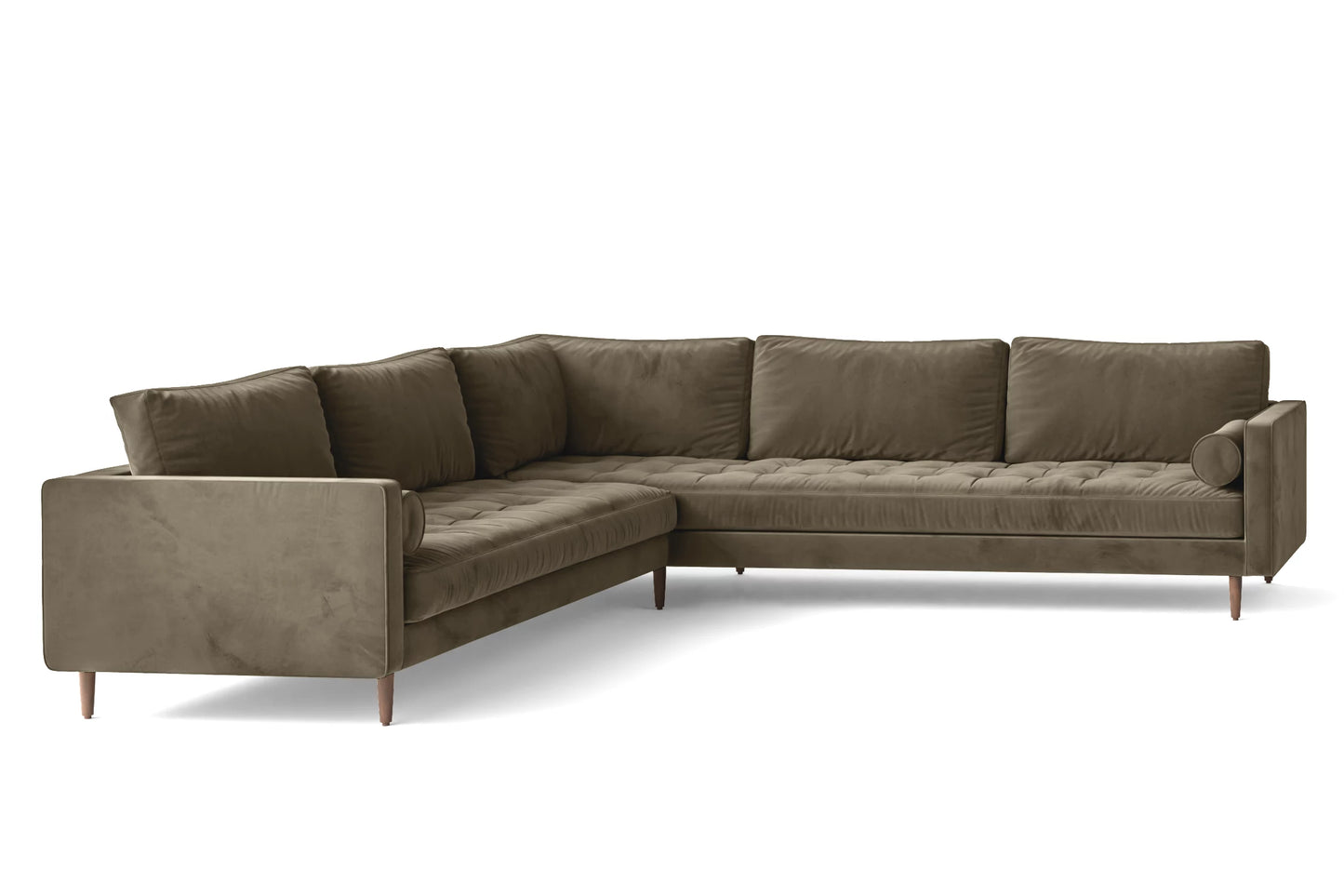 Gela 5 Seater Corner Sofa Sand Velvet