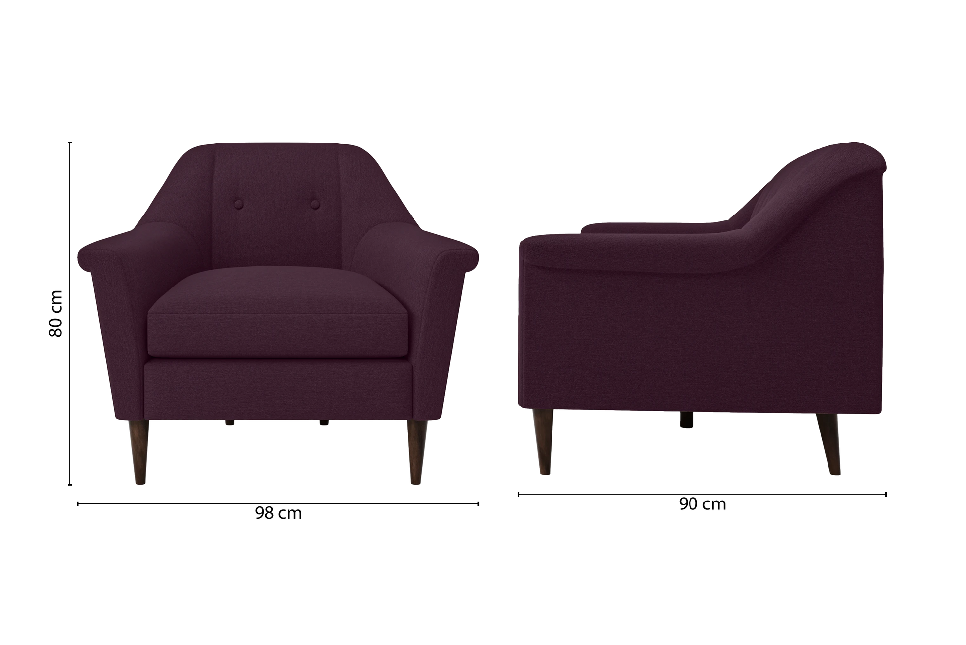 Giovanni Armchair Purple Linen Fabric