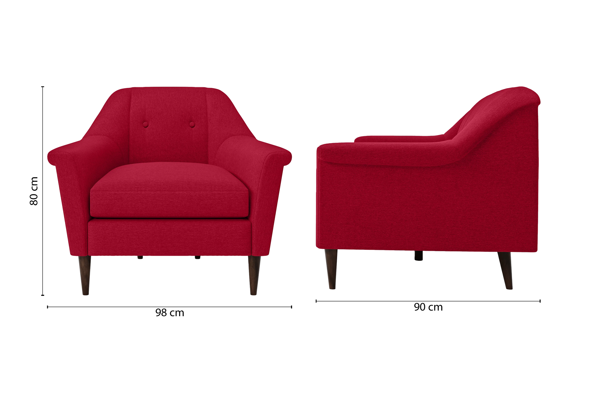 Giovanni Armchair Red Linen Fabric