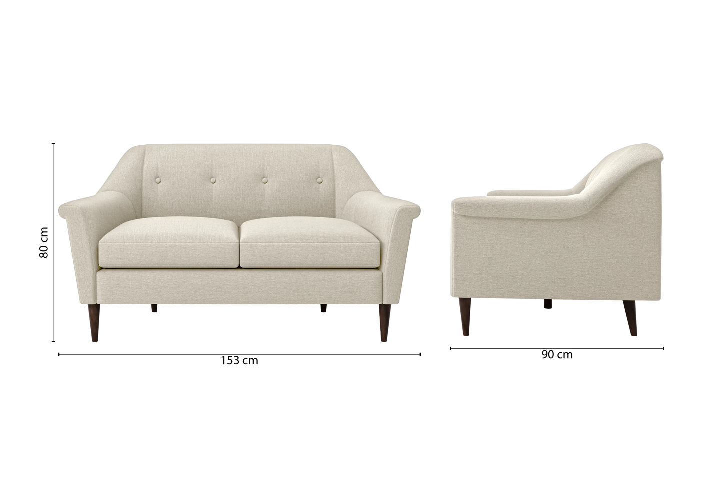 Giovanni 2 Seater Sofa Cream Linen Fabric