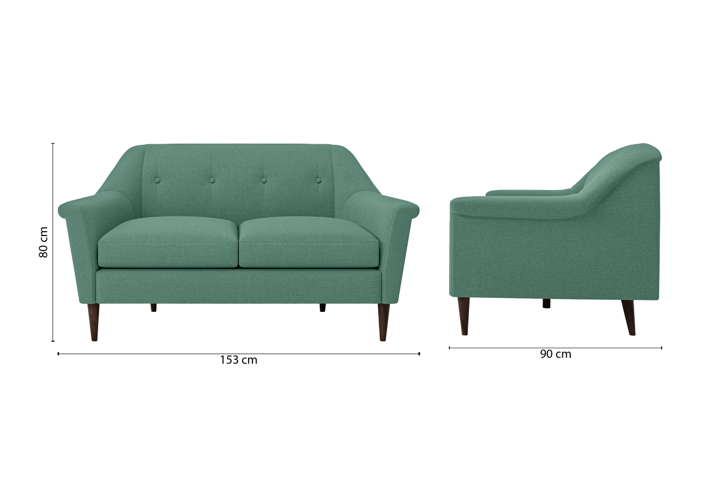 Giovanni 2 Seater Sofa Mint Green Linen Fabric