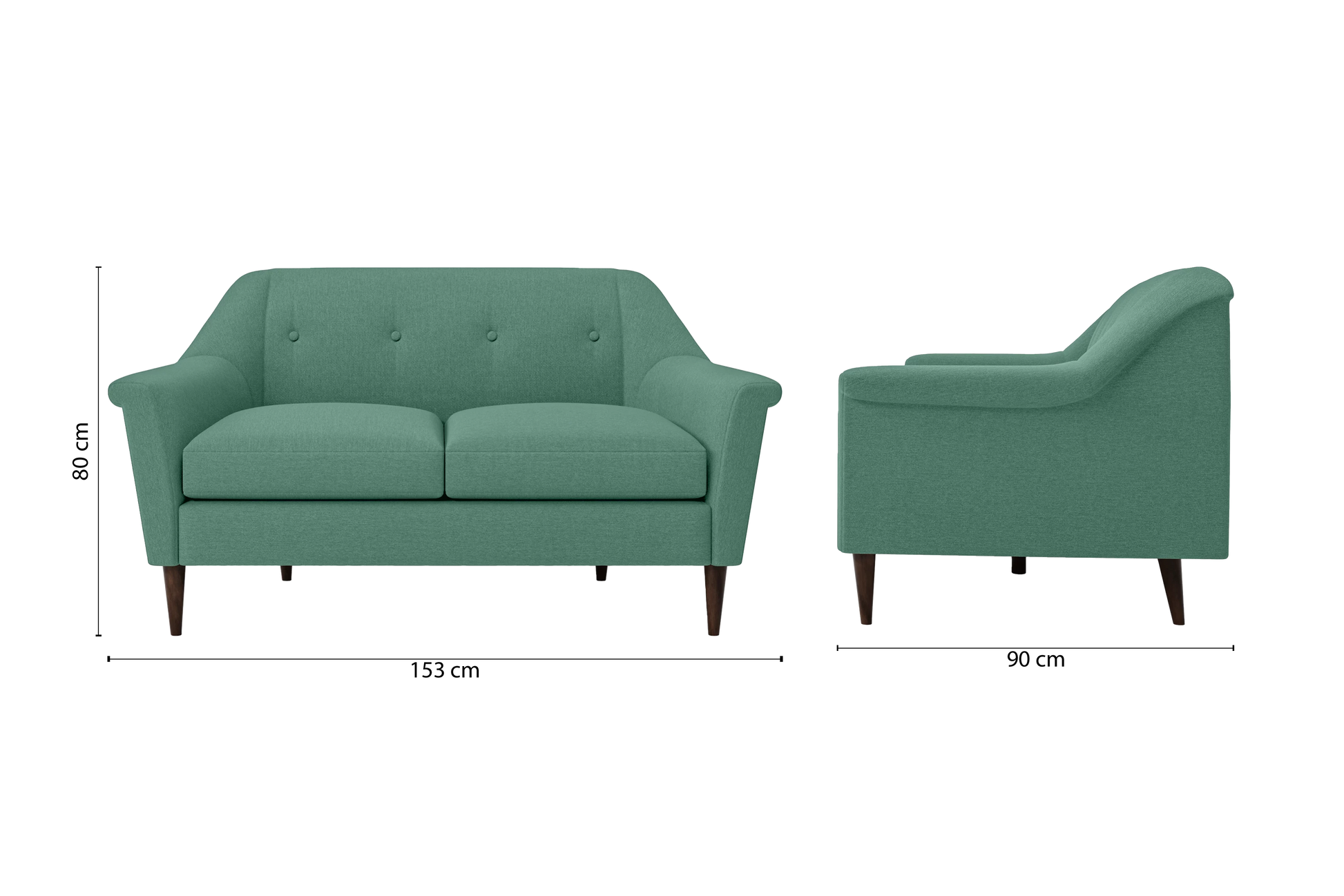 Giovanni 2 Seater Sofa Mint Green Linen Fabric